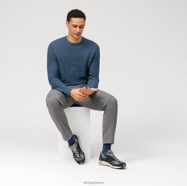 OLYMP casual πλεκτό πουλόβερ, μπλε καπνού H240R1825 είδη ένδυσης