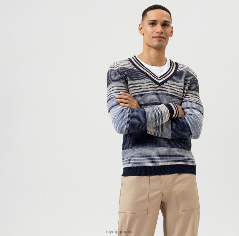 OLYMP πλεκτό μοντέρνα εφαρμογή, πουλόβερ με λαιμόκοψη, marine H240R1750 είδη ένδυσης