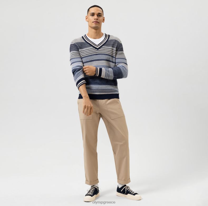 OLYMP πλεκτό μοντέρνα εφαρμογή, πουλόβερ με λαιμόκοψη, marine H240R1750 είδη ένδυσης