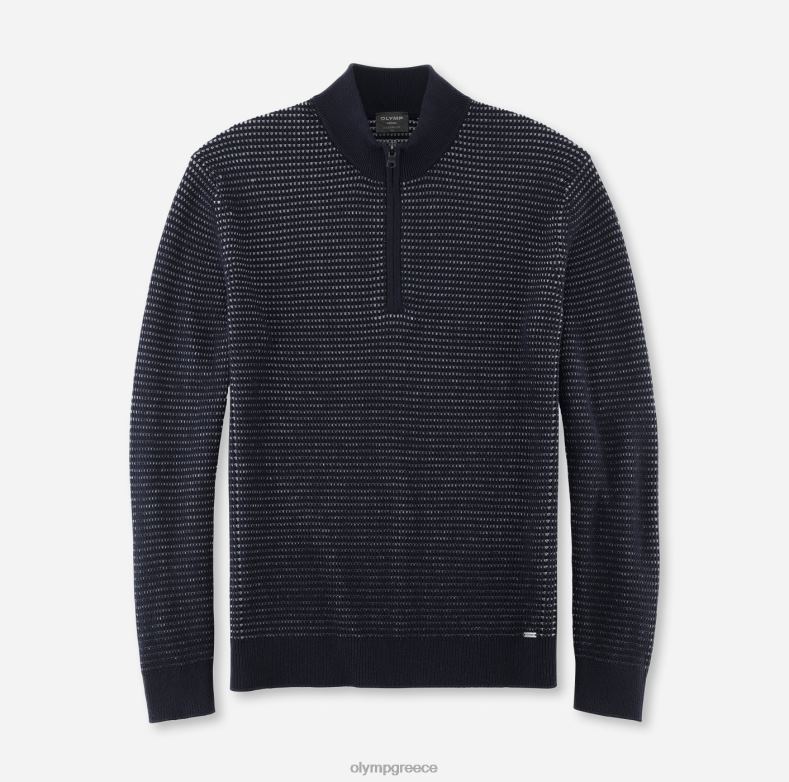 OLYMP πλεκτό μοντέρνα εφαρμογή, πουλόβερ σακάκι με φερμουάρ, marine H240R1837 είδη ένδυσης