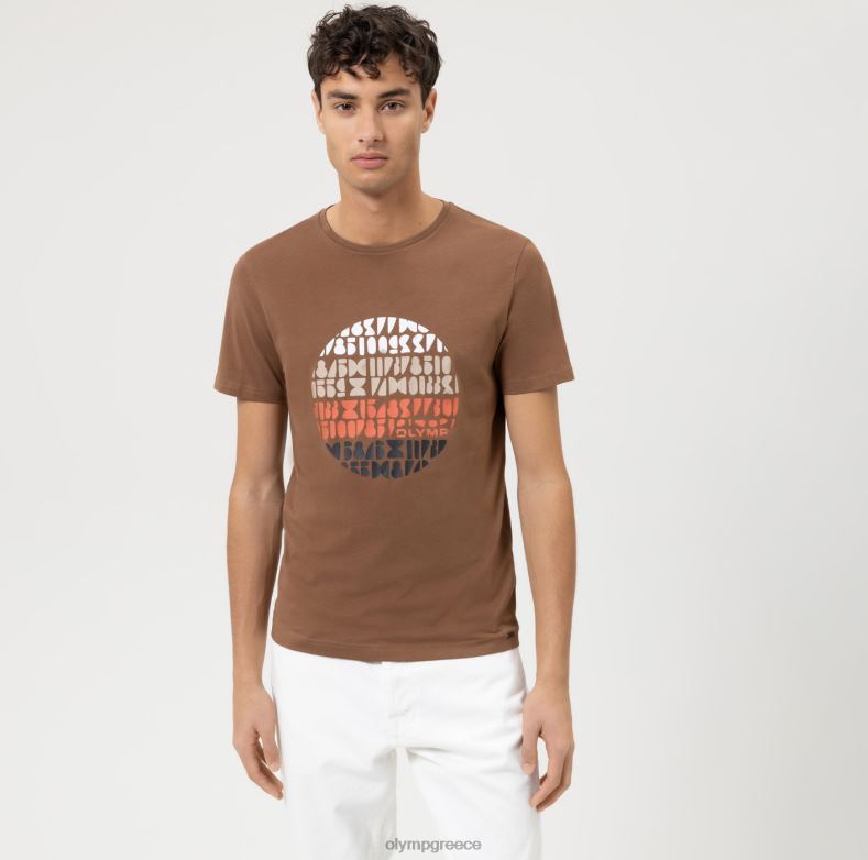 OLYMP Επίπεδο πέντε casual body fit, t-shirt, καφέ H240R1999 είδη ένδυσης