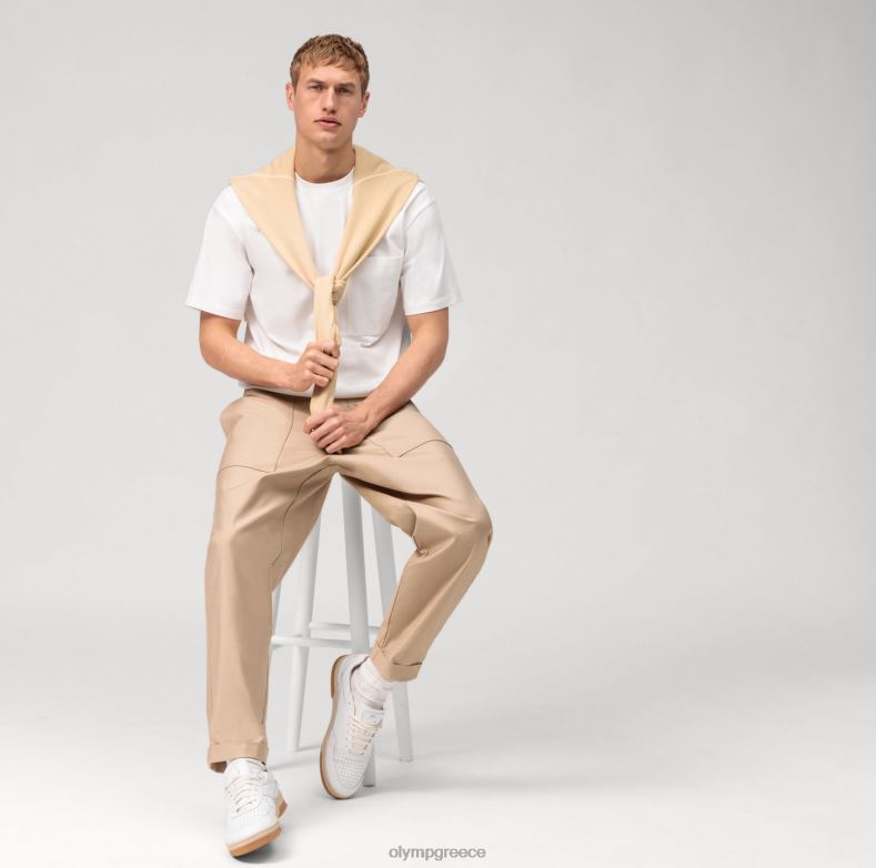 OLYMP casual jersey χαλαρή εφαρμογή, t-shirt, εκρού H240R2045 είδη ένδυσης