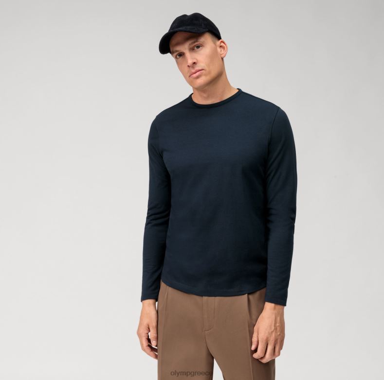 OLYMP casual ζέρσεϊ μακρυμάνικο μπλουζάκι, marine H240R2033 είδη ένδυσης