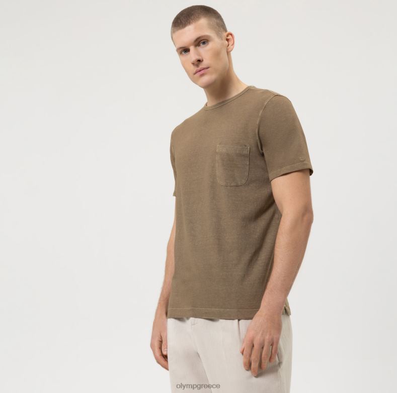 OLYMP casual μοντέρνα εφαρμογή, t-shirt, χακί H240R2003 είδη ένδυσης