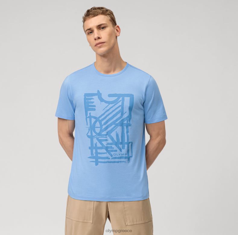 OLYMP casual μοντέρνα εφαρμογή, t-shirt, γαλάζιο H240R2012 είδη ένδυσης