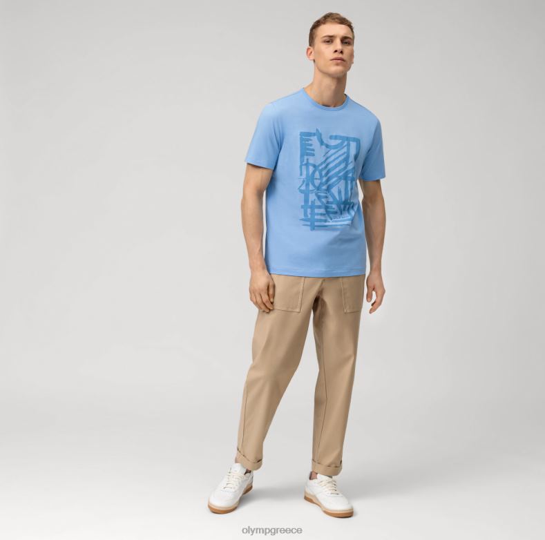 OLYMP casual μοντέρνα εφαρμογή, t-shirt, γαλάζιο H240R2012 είδη ένδυσης