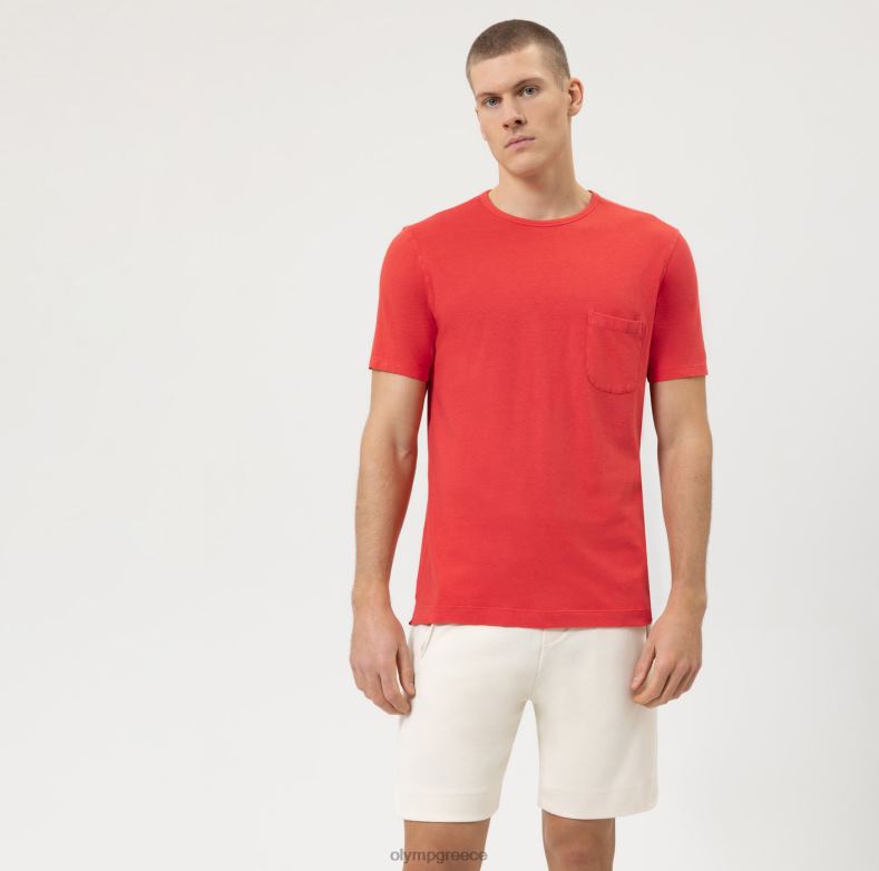 OLYMP casual μοντέρνα εφαρμογή, t-shirt, κόκκινο H240R2016 είδη ένδυσης
