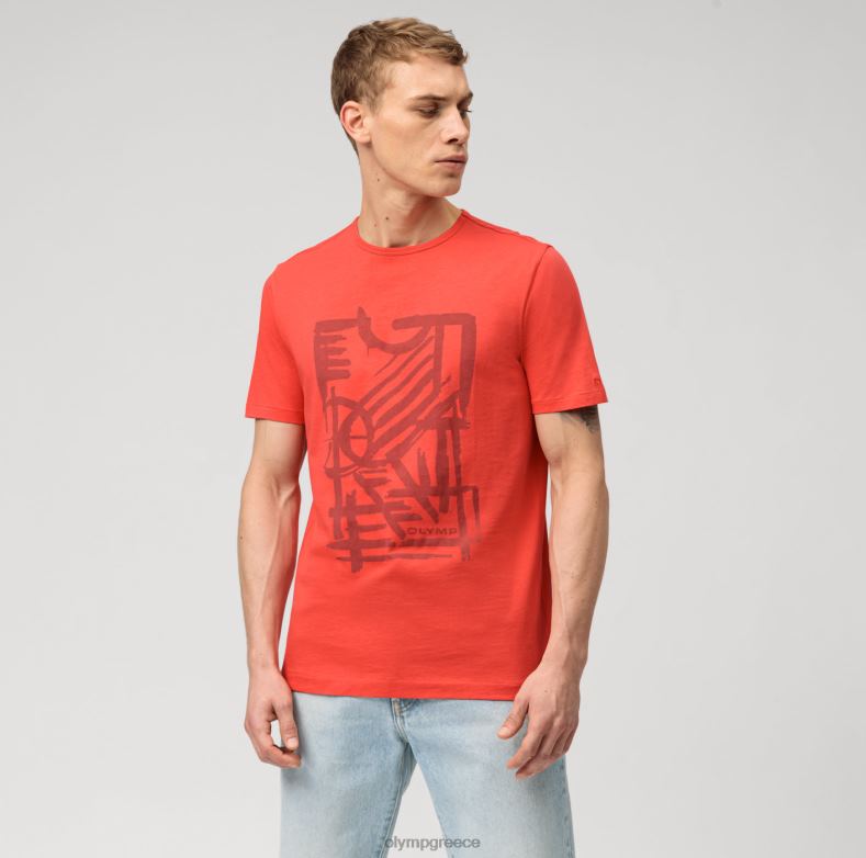 OLYMP casual μοντέρνα εφαρμογή, t-shirt, κόκκινο H240R2017 είδη ένδυσης