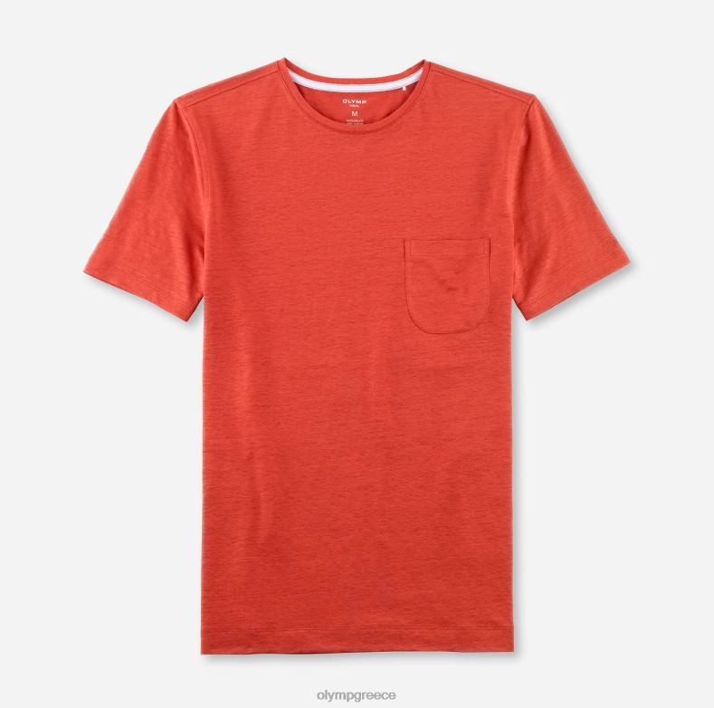 OLYMP casual μοντέρνα εφαρμογή, t-shirt, τούβλο κόκκινο H240R2047 είδη ένδυσης