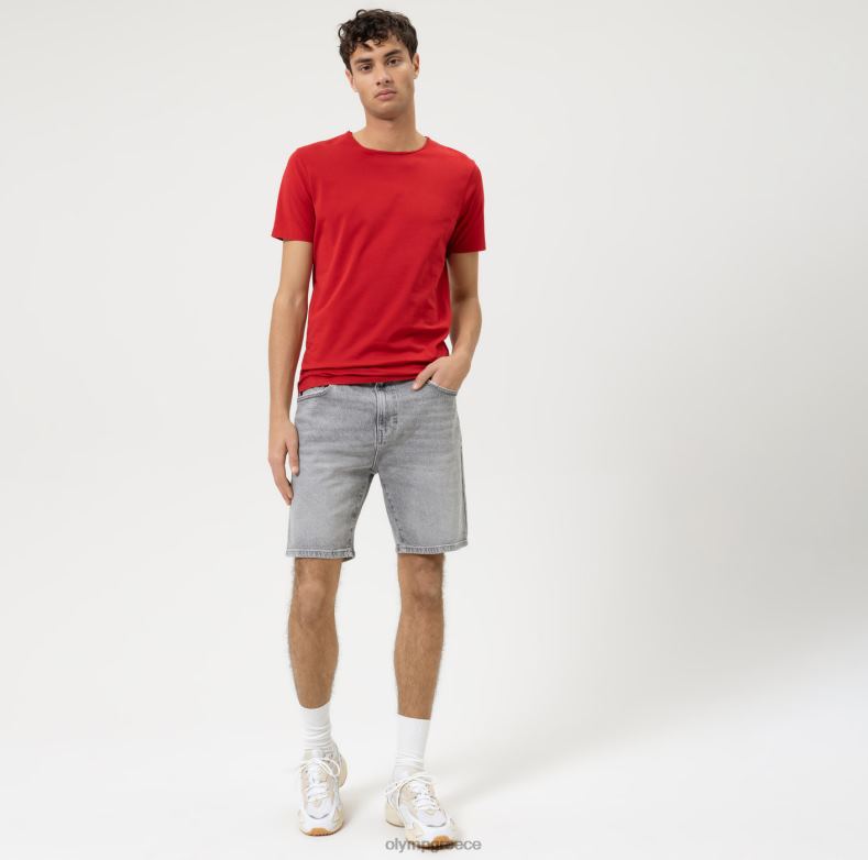 OLYMP Επίπεδο πέντε casual εφαρμογή σώματος, t-shirt, κόκκινο τούβλο H240R2058 είδη ένδυσης