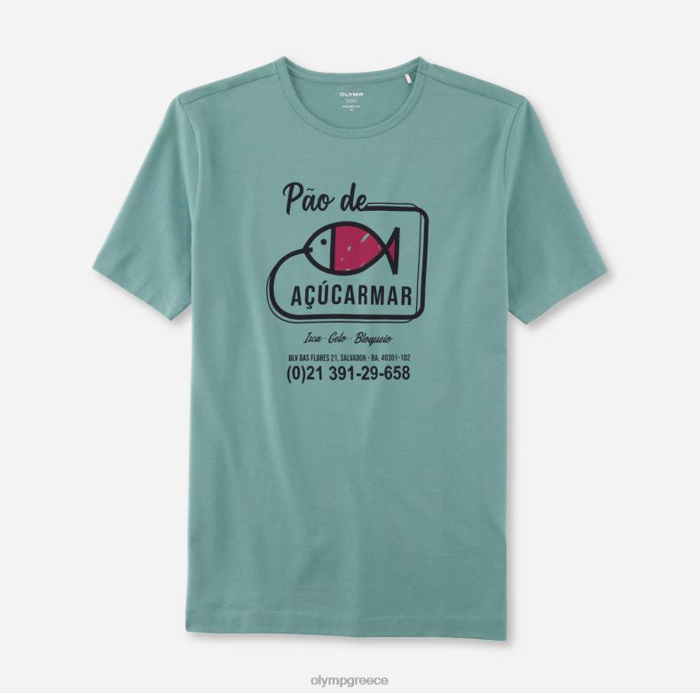 OLYMP casual μοντέρνα εφαρμογή, t-shirt, κρυστάλλινο πράσινο H240R2065 είδη ένδυσης