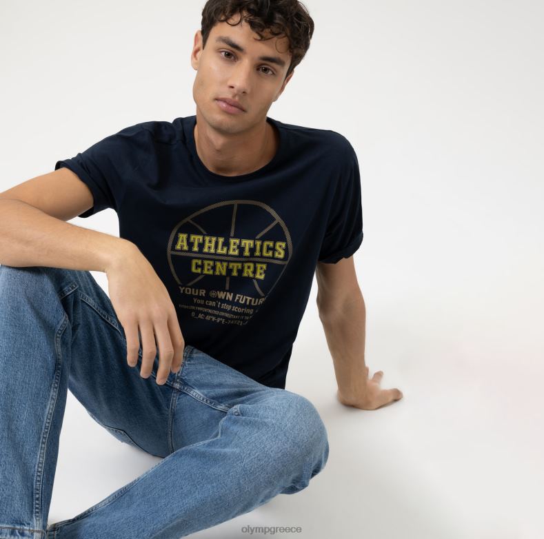 OLYMP casual μοντέρνα εφαρμογή, t-shirt, marine H240R2013 είδη ένδυσης