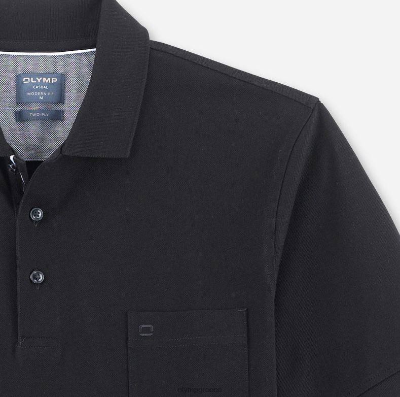 OLYMP casual μοντέρνα εφαρμογή, πόλο, μαύρο H240R2067 είδη ένδυσης