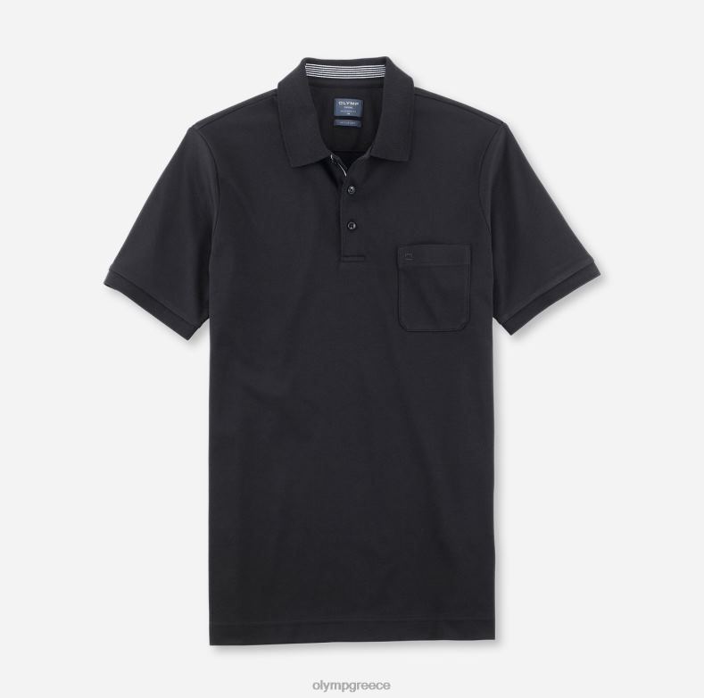 OLYMP casual μοντέρνα εφαρμογή, πόλο, μαύρο H240R2074 είδη ένδυσης