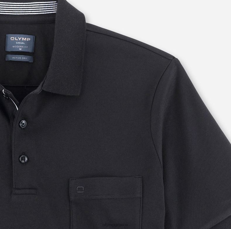 OLYMP casual μοντέρνα εφαρμογή, πόλο, μαύρο H240R2074 είδη ένδυσης