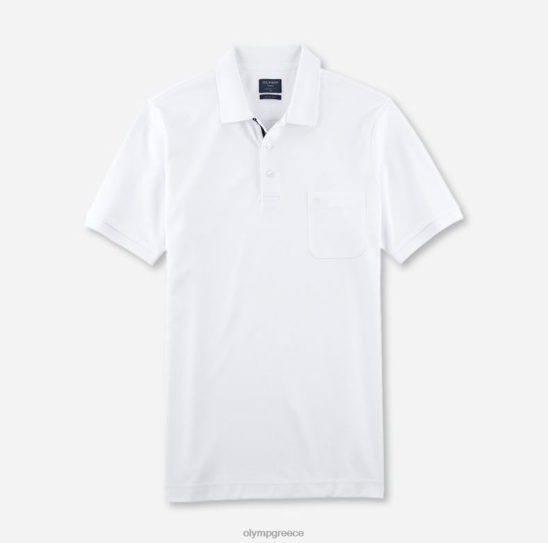 OLYMP casual μοντέρνα εφαρμογή, πόλο, λευκό H240R2076 είδη ένδυσης