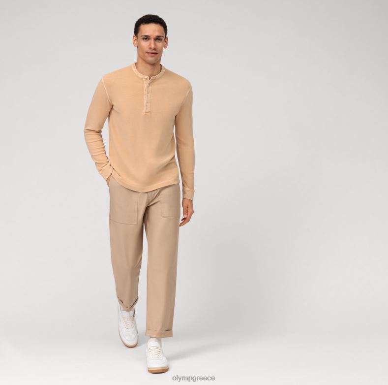 OLYMP casual ζέρσεϊ μακρυμάνικο πόλο, φυσικό H240R2117 είδη ένδυσης