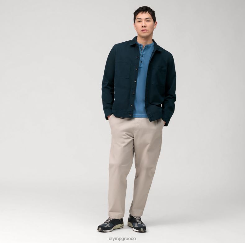 OLYMP casual ζέρσεϊ μακρυμάνικο πόλο, μπλε καπνού H240R2129 είδη ένδυσης