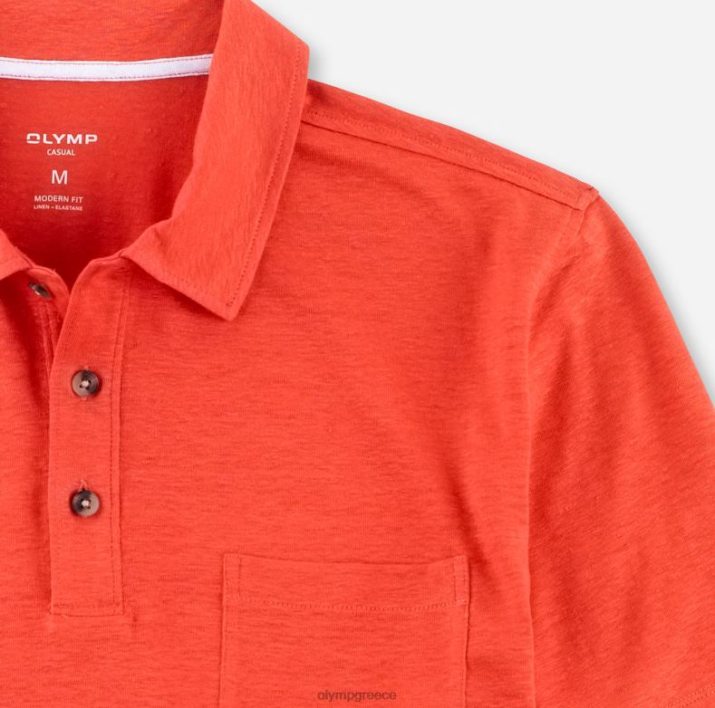 OLYMP casual μοντέρνα εφαρμογή, πόλο, τούβλο κόκκινο H240R2136 είδη ένδυσης