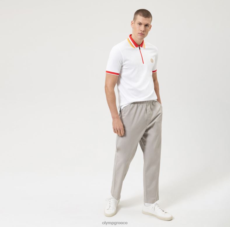 OLYMP casual μοντέρνα εφαρμογή, πόλο, λευκό H240R2138 είδη ένδυσης