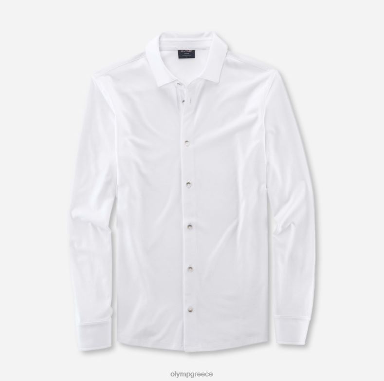 OLYMP casual μοντέρνα εφαρμογή, πόλο, λευκό H240R2151 είδη ένδυσης