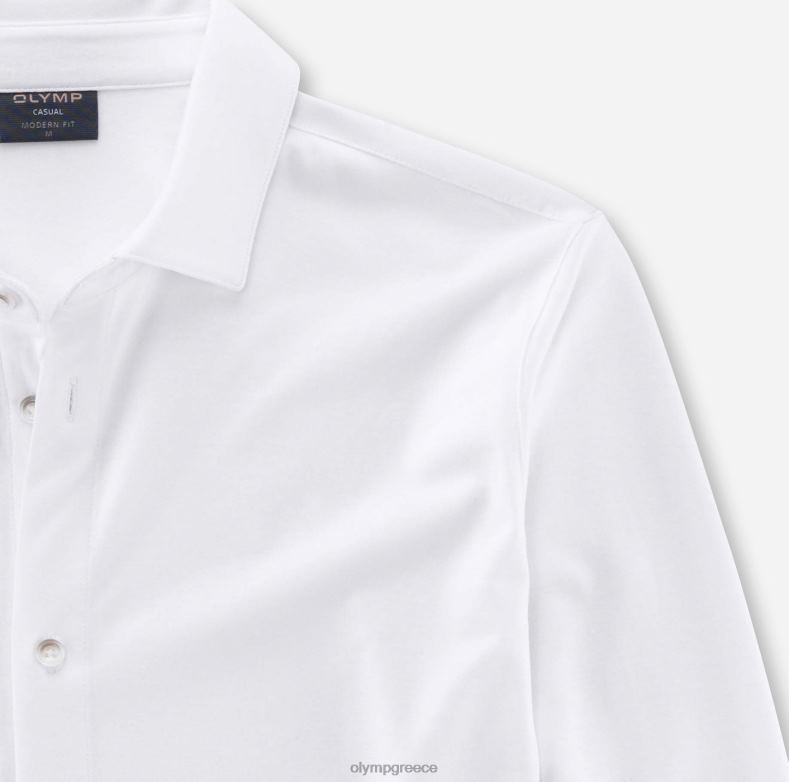 OLYMP casual μοντέρνα εφαρμογή, πόλο, λευκό H240R2151 είδη ένδυσης