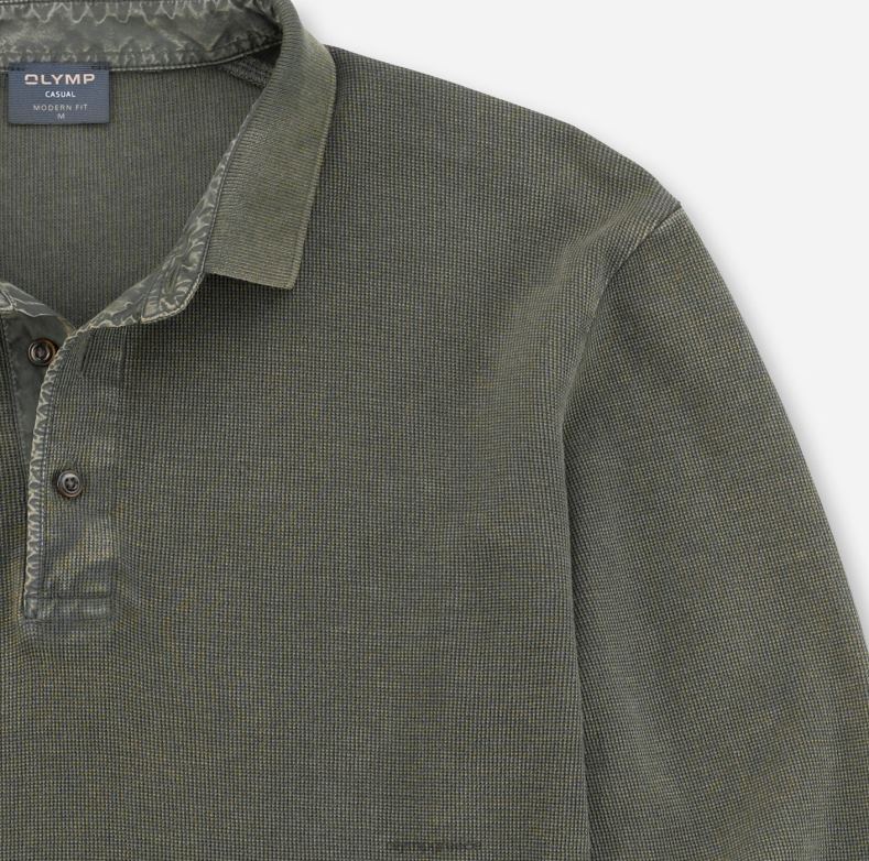 OLYMP casual μοντέρνα εφαρμογή, πόλο, σκούρο πράσινο H240R2183 είδη ένδυσης