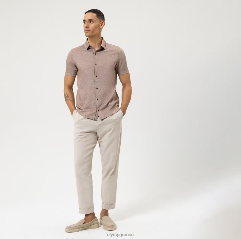 OLYMP Επίπεδο πέντε casual body fit, πόλο, καφέ H240R2144 είδη ένδυσης