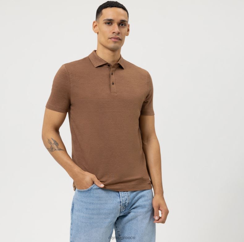 OLYMP Επίπεδο πέντε casual body fit, πόλο, καφέ H240R2161 είδη ένδυσης