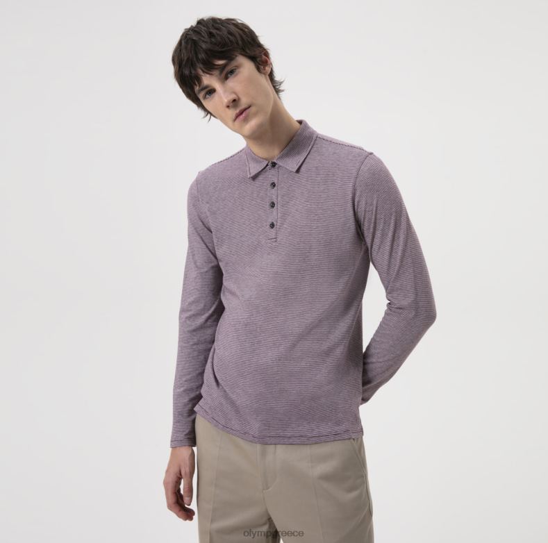 OLYMP επίπεδο πέντε casual body fit, πόλο, δαμάσκηνο H240R2182 είδη ένδυσης