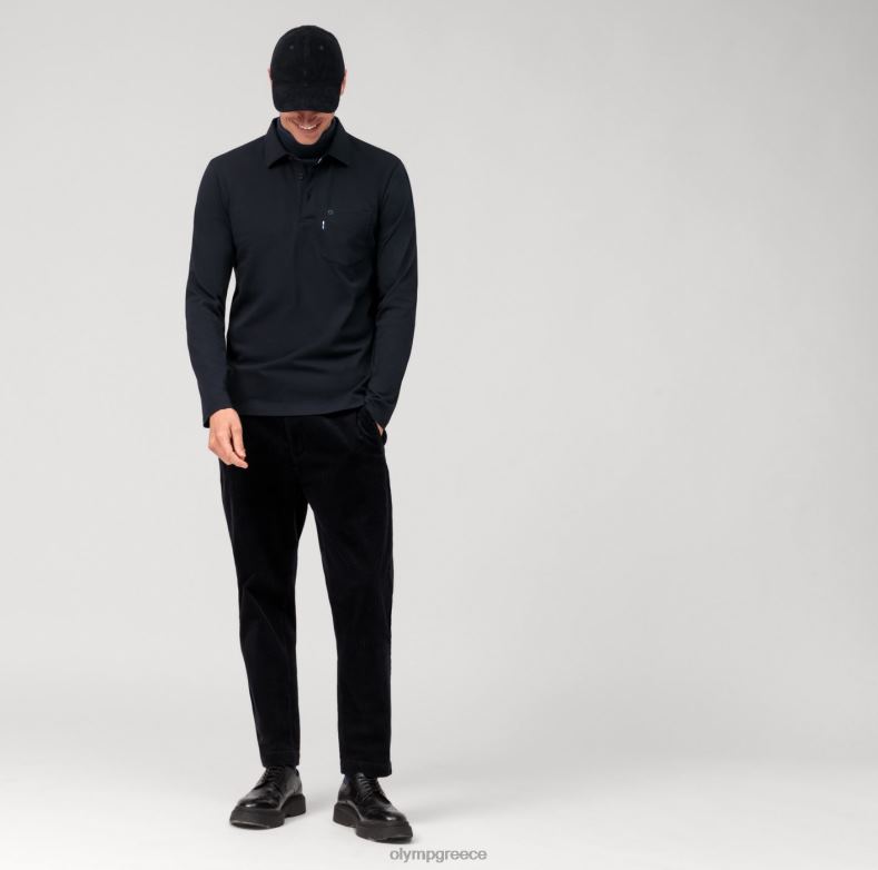 OLYMP casual ζέρσεϊ μακρυμάνικο πόλο, marine H240R2139 είδη ένδυσης