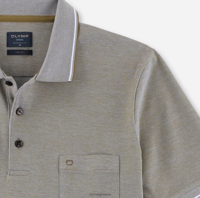 OLYMP casual modern fit, πόλο, χακί H240R2079 είδη ένδυσης