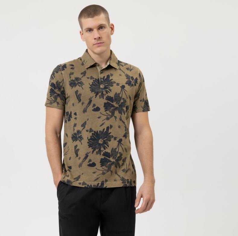 OLYMP casual modern fit, πόλο, χακί H240R2088 είδη ένδυσης