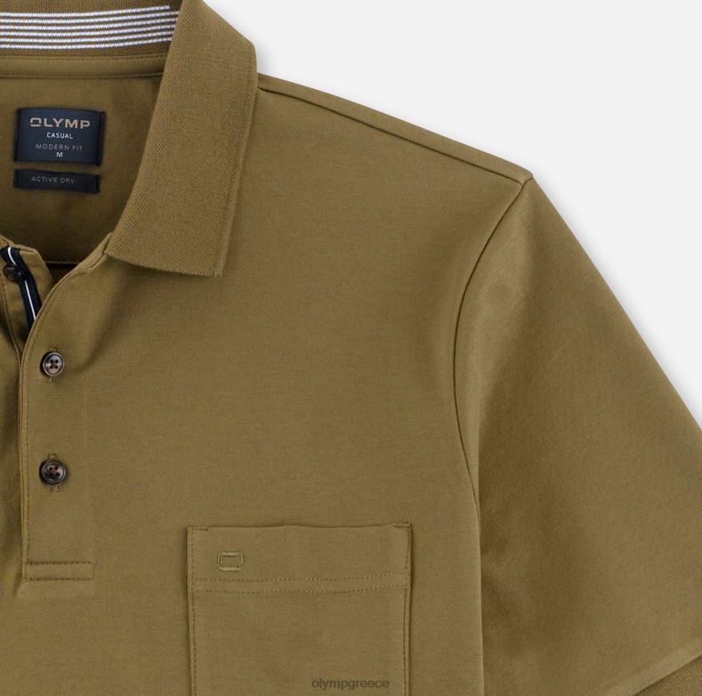 OLYMP casual modern fit, πόλο, χακί H240R2090 είδη ένδυσης