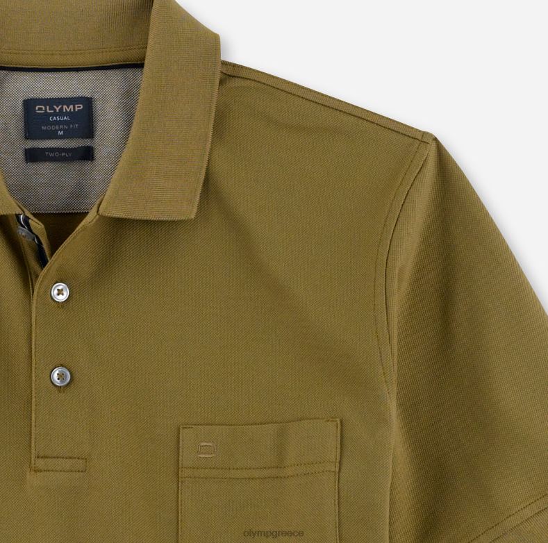 OLYMP casual modern fit, πόλο, χακί H240R2101 είδη ένδυσης