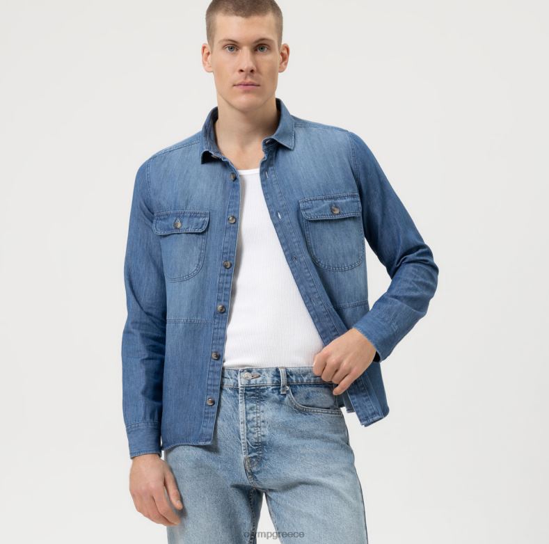 OLYMP casual overshirt, casual πουκάμισο, kent, indigo H240R1953 είδη ένδυσης