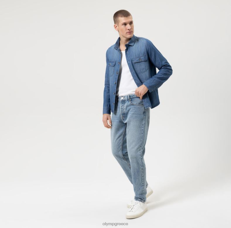 OLYMP casual overshirt, casual πουκάμισο, kent, indigo H240R1953 είδη ένδυσης