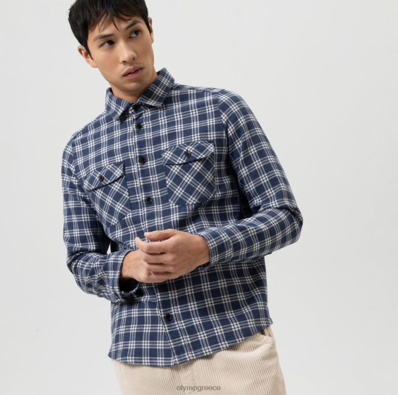 OLYMP casual overshirt, casual πουκάμισο, kent, marine H240R1955 είδη ένδυσης