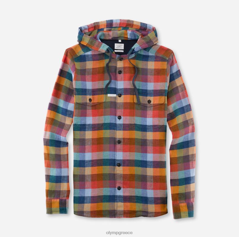 OLYMP Επίπεδο πέντε smart casual παντελόνι, casual πουκάμισο, όρθιος γιακάς, κόκκινο H240R1981 είδη ένδυσης