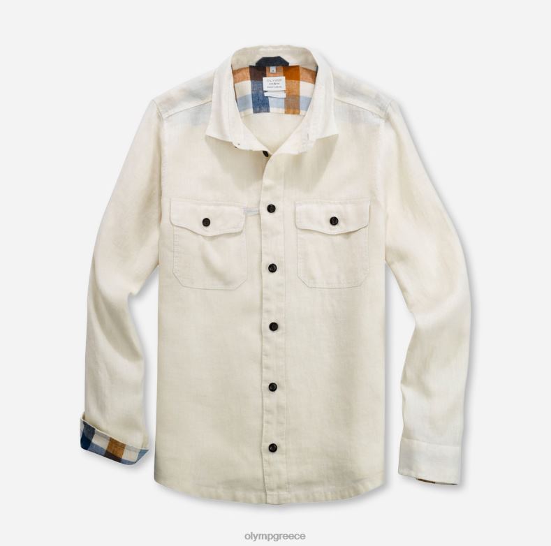 OLYMP επίπεδο πέντε smart casual παντελόνι, casual πουκάμισο, Kent, off white H240R1950 είδη ένδυσης