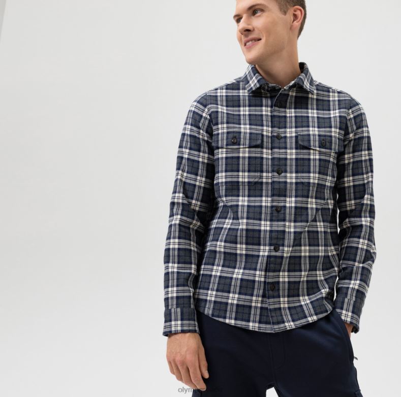 OLYMP επίπεδο πέντε smart casual παντελόνι, casual πουκάμισο, kent, marine H240R1954 είδη ένδυσης