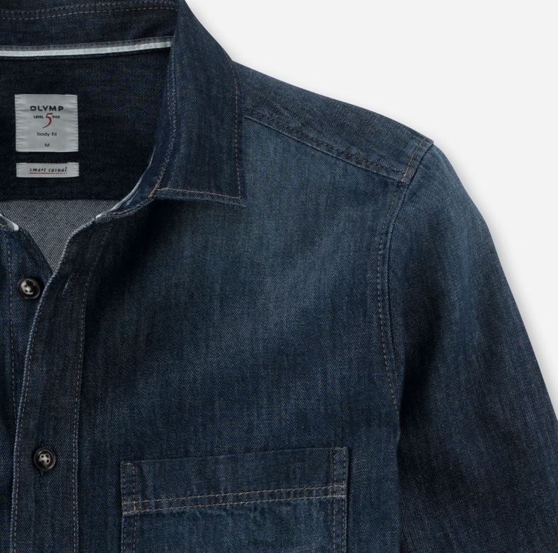 OLYMP επίπεδο πέντε smart casual παντελόνι, casual πουκάμισο, kent, marine H240R1983 είδη ένδυσης