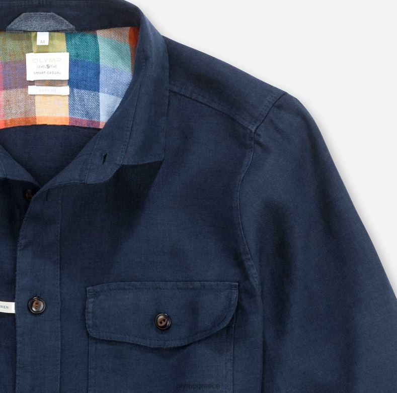 OLYMP επίπεδο πέντε smart casual παντελόνι, casual πουκάμισο, kent, midnight blue H240R1956 είδη ένδυσης