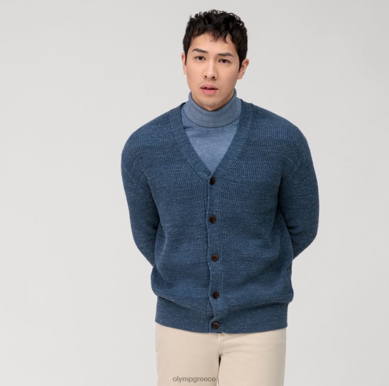 OLYMP casual πλεκτά ζακέτα, smoke blue H240R1934 είδη ένδυσης